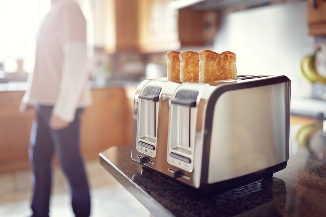 Toasted bread in a toaster